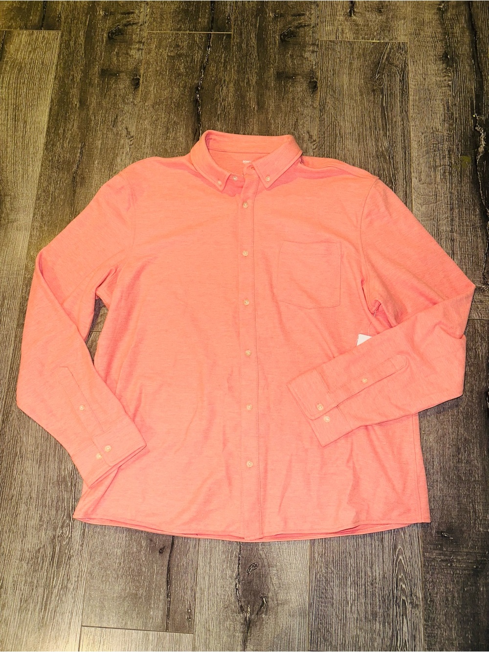 Sonoma Men's The Perfect Length Knit Button-Down Shirt in Coral